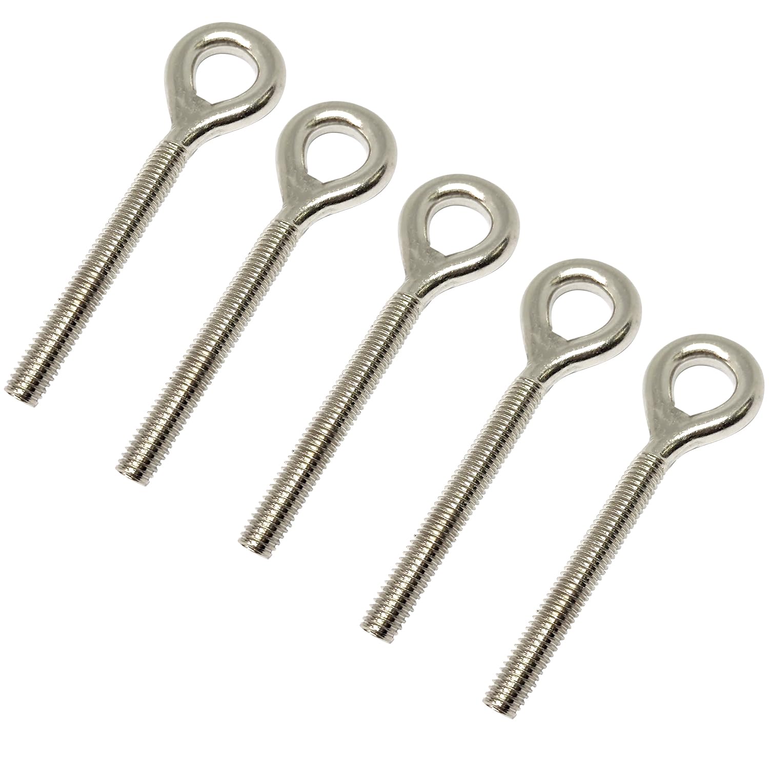 Eye Bolt M8 Stainless Steel 304 Robust and Rust-Resistant Eye Bolt 95 mm Length for Garden Hanging Projects Pack of 5