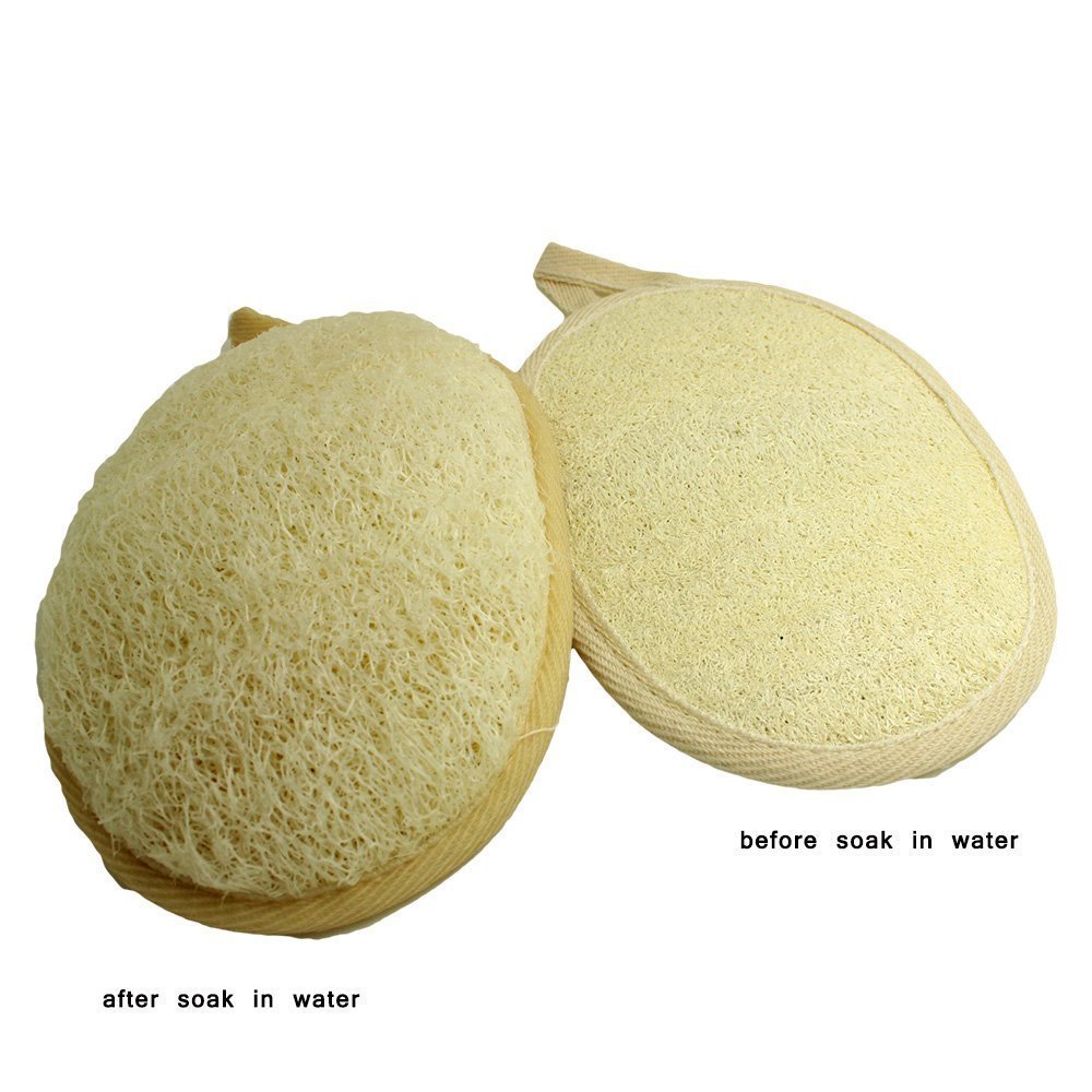 Kiloline Exfoliating Loofah Pads-2 Pack 100% Natural Luffa and Terry Cloth Materials Loofa Sponge Scrubber Brush Close Skin For Men and Women When Bath Spa and Shower: Beauty