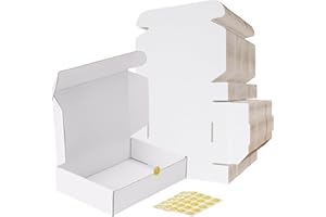 RLAVBL 9x6x2 Shipping Boxes Set of 50, White Corrugated Cardboard Box for Packing, Mailing, Business