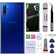 Perzework Rear Back Glass Replacement for Samsung Galaxy Note 10 6.3 inches with Reparing Toolkit and Pre-Installed Adhesive (Aura Blue)
