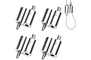 GOALMAD 1/16 Inch M3 Stainless Steel Wire Rope Cable Clip Clamp, 1/16" Two Way Wire Rope Clips for 1/16 Inch (1.5mm-2.0mm) Stainless Steel Cable/Wire Rope - 4 PCS