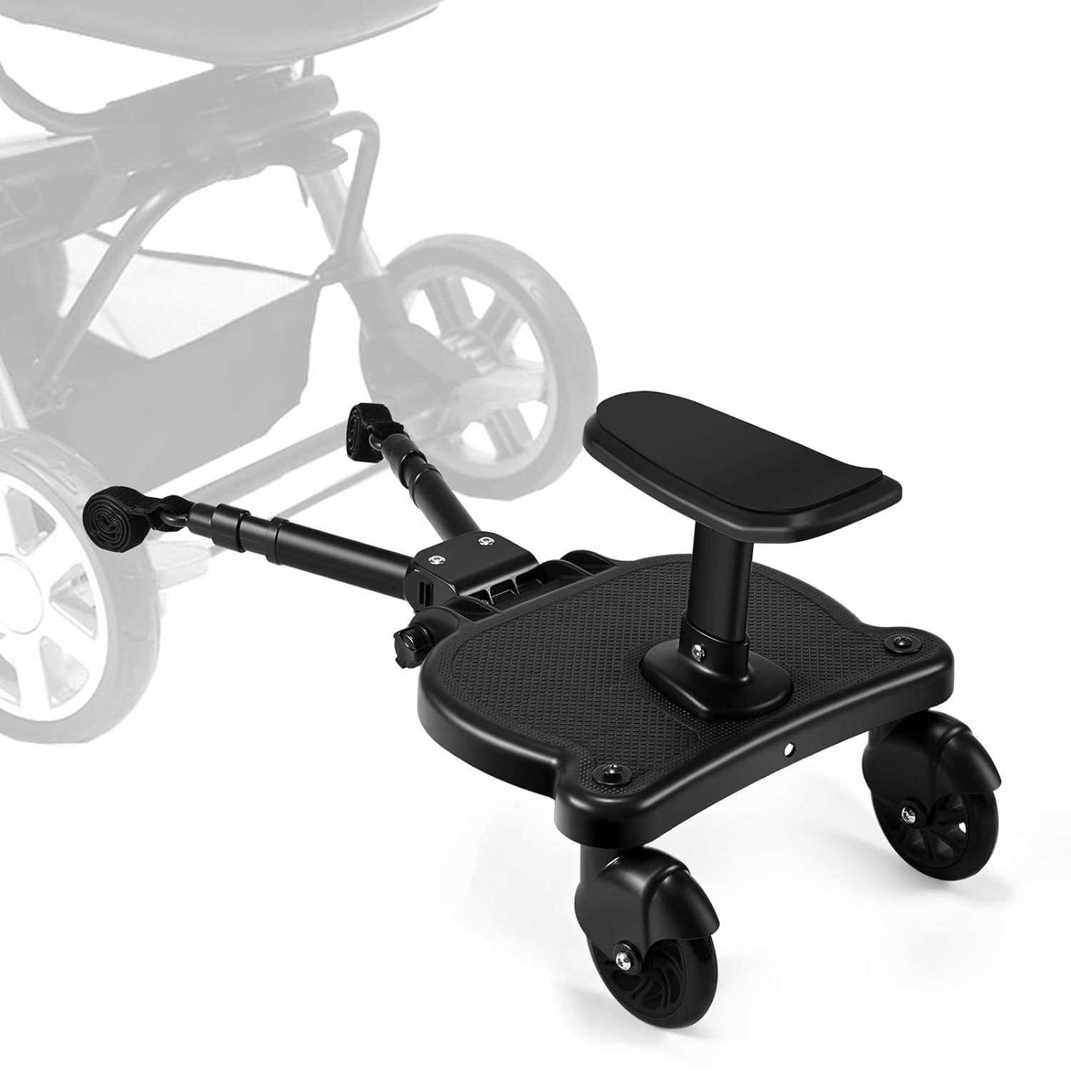 Photo 1 of Universal Stroller Board with Detachable Seat,Stroller Board,Buggy Board Suitable for Most Brands of Strollers, Holds Children Up to 55lbs (Black)
