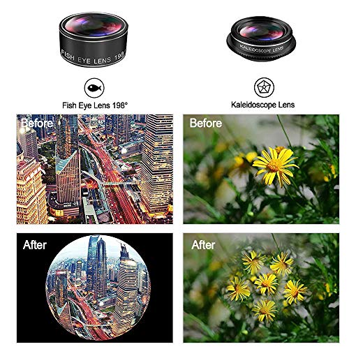 image for omitium Phone Camera Lens, Cell Phone Lens Kit, 8X Zoom Lens/Fish Eye 