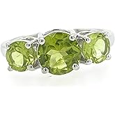 Natural Green Peridot Sterling Silver Ring Sizes 5-9 by Natural Rocks by Kala