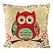 Set of 4 Sofa Pillow Covers, YIFAN Pillowcase Chair Pad Pouch Throw Pillowslip for Home Office Wedding Christmas Party Decor-Owl