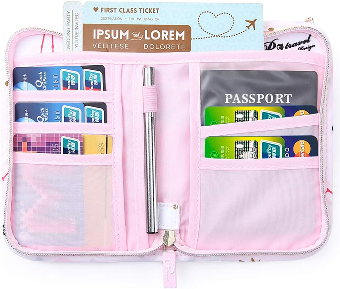  | VanFn Travel Passport Wallet, Passport Holder For Family, P.Travel Series (Pink Flamingo) | Passport Wallets