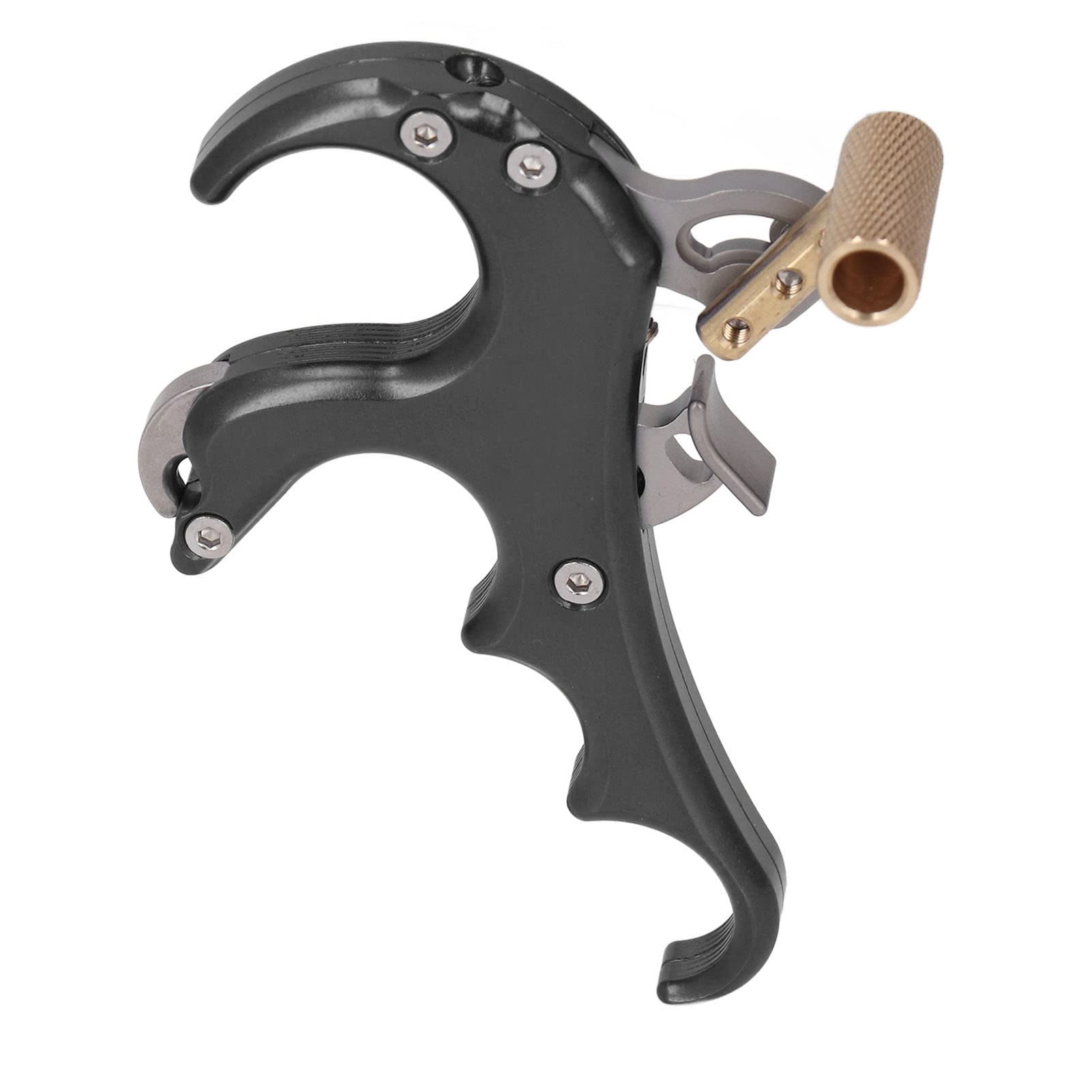 Fockety Arc Release Tools, Non-Slip Handle Aluminum Alloy Sensitivity Adjustable Arc Release Thumb Trigger for Outdoor Training (Black)