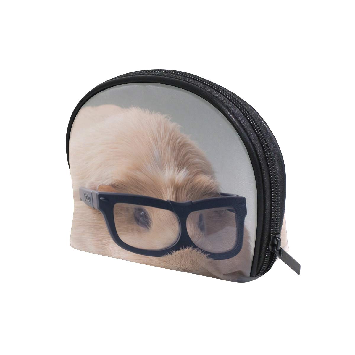 Unicey Cute Glasses Guinea Pig Makeup Bags Portable Tote Cosmetics Bag Travel Cosmetic Organizer Toiletry Bag Make-up Cases for Women