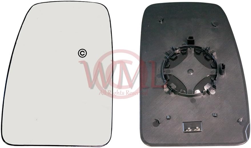 WML WML-9WP04-A Left Hand Side, Heated, Convex Mirror Glass With Plastic Base Plate