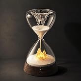 Hourglass Bedside Lamp, Ambient Decor Light for Bedroom | Handmade 30-Minute Timer for Meditation &amp; Breathing Exercises | Giftable Sculptural Room Decor