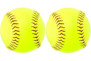Poosue Sports Practice Softballs, 12-Inch Official Size and Weight Slowpitch Softball, Unmarked & Faux Leather Covered Training Ball for Games, Practice and Training