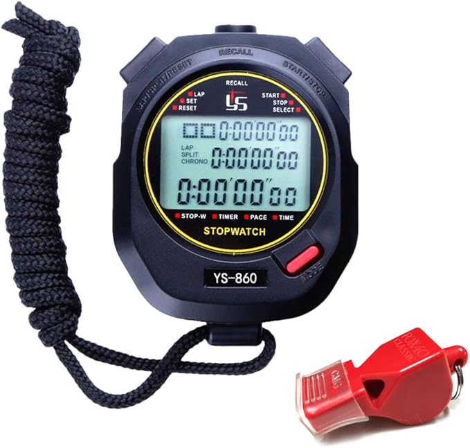 Cronometro Digitale LAOPAO 1/1000s - Per Sport, Con Memoria 200 Dati, Metallo