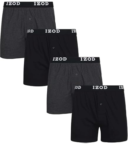 IZOD Mens Boxers - 4 Pack 4'' Inseam Relaxed Fit Tag Free Woven