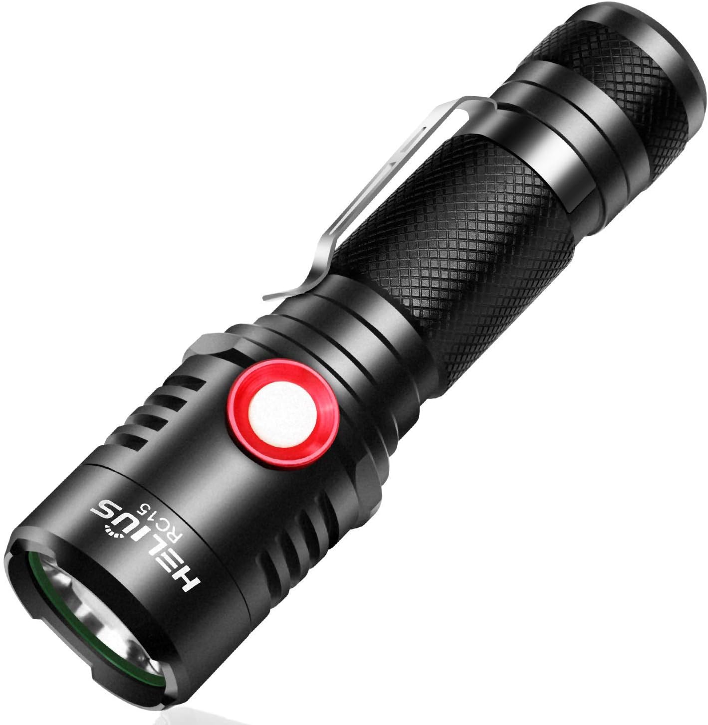 Rechargeable Tactical 18650 USB Flashlight, Powerful Cree XML2 Led Flashlights, Stepless Dimming Bright 1600 High Lumen Waterproof Torch Light, Intelligent Power Indicator, Bike Mount+Battery Included