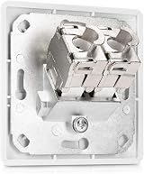 kwmobile CAT6A Shielded Keystone Jack RJ45 Ethernet Module Kit 2 Port Wall Plate view 3