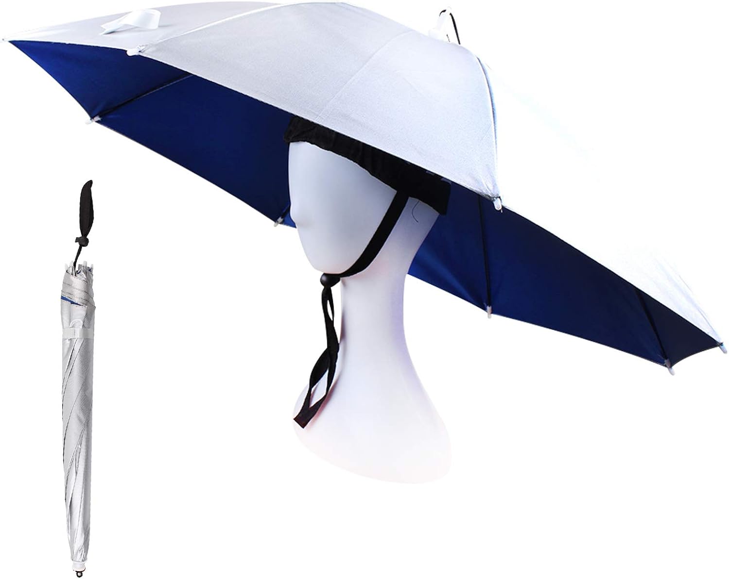 OMUKY Head Umbrella Foldable Umbrella Hat UV Protection Parasol Hat ...