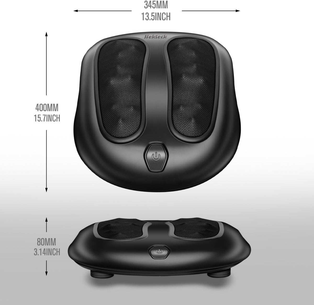 Nekteck Foot Massager with Heat, Shiatsu Heated Elecric Keading Foot Massager Machine for Planter Fasciitis, Built in Infrared Heat Function and Power Cord: Health & Personal Care