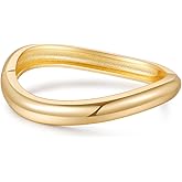AYWFCBF Bangle Bracelets for Women | 14K Gold Plated Trendy Wide Bracelets | Hinged Arm Cuff Bangles Chunky Bracelet for Women