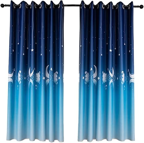 Amazon Co Jp Bee Blue カーテン遮光カーテン 厚手カーテン 遮光 遮音 リビング用 遮熱 断熱 寝室 カーテンセット 無地 昼夜目隠し 窓用 青 ホーム キッチン
