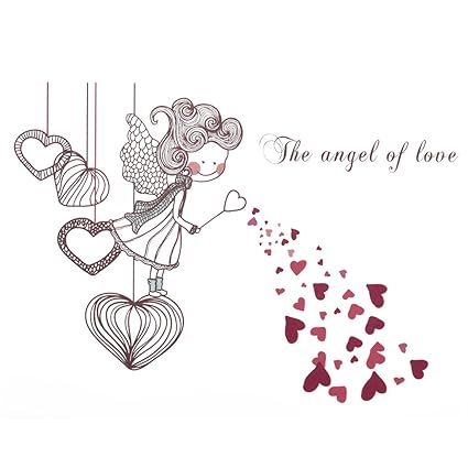 Buy Generic Angel Heart Shaped Pattern Self Adhesive Wall Sticker Buy Generic Angel Heart Shaped Pattern Self Adhesive Wall Sticker