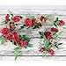 AmyHomie 3 Pack Artificial Rose Garlands,Silk Fake Rose Vine Flowers Plants for Home Hotel Office Wedding Party Garden Craft Art Decor(Big Flowers) (red)