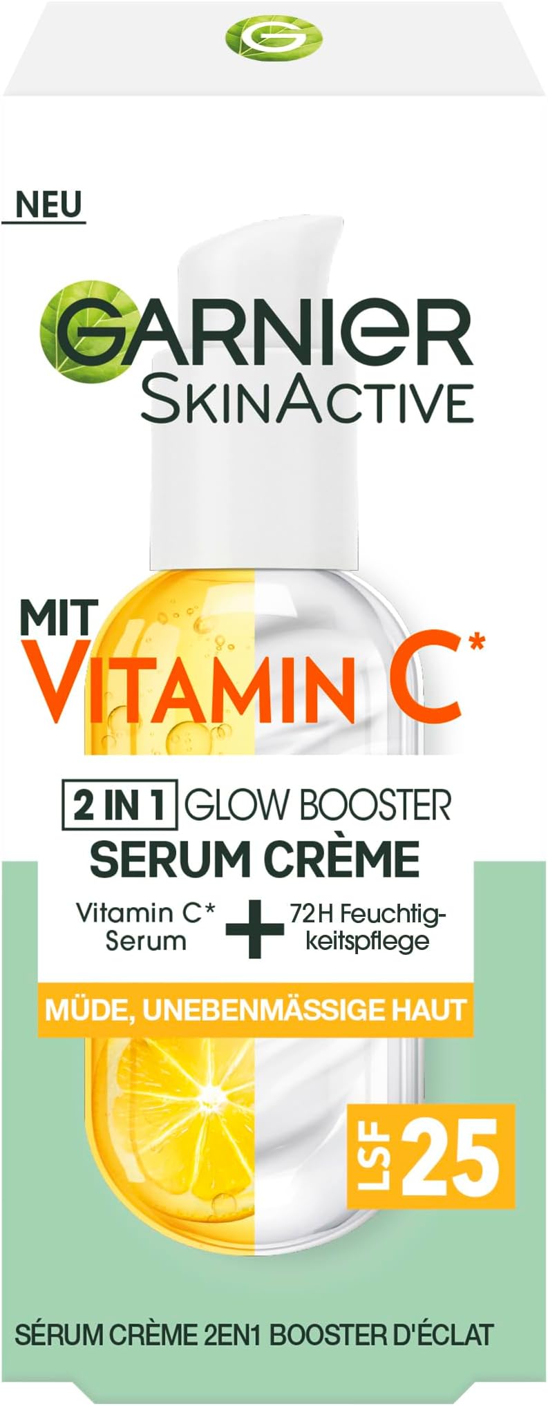 Garnier Vitamin C Serum Cream for Tired Skin Dark Spots SPF 25 50ml