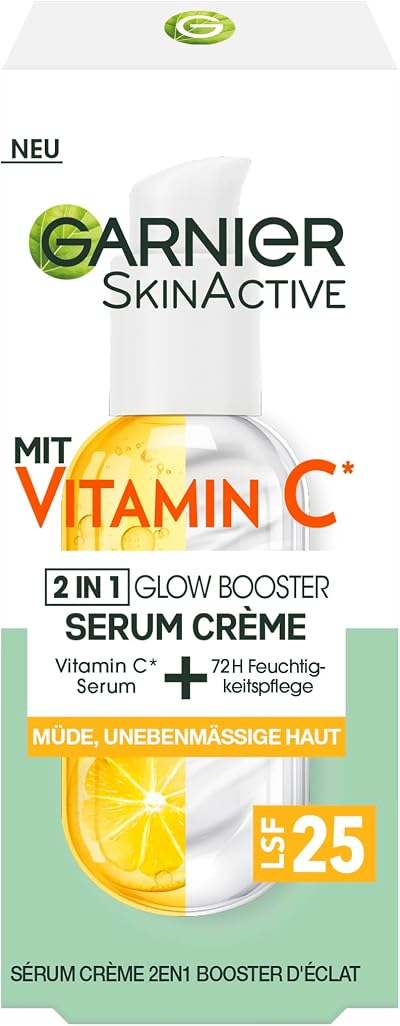 Garnier Vitamin C Serum Cream for Tired Skin Dark Spots SPF 25 50ml