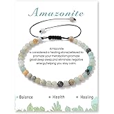 Crystal Bracelet for Women 4mm Adjustable Braided Natural Stone Bracelets Handmade Beaded Bracelets Gemstone Bracelet Healing Crystal Bracelet Crystal Jewelry for Women