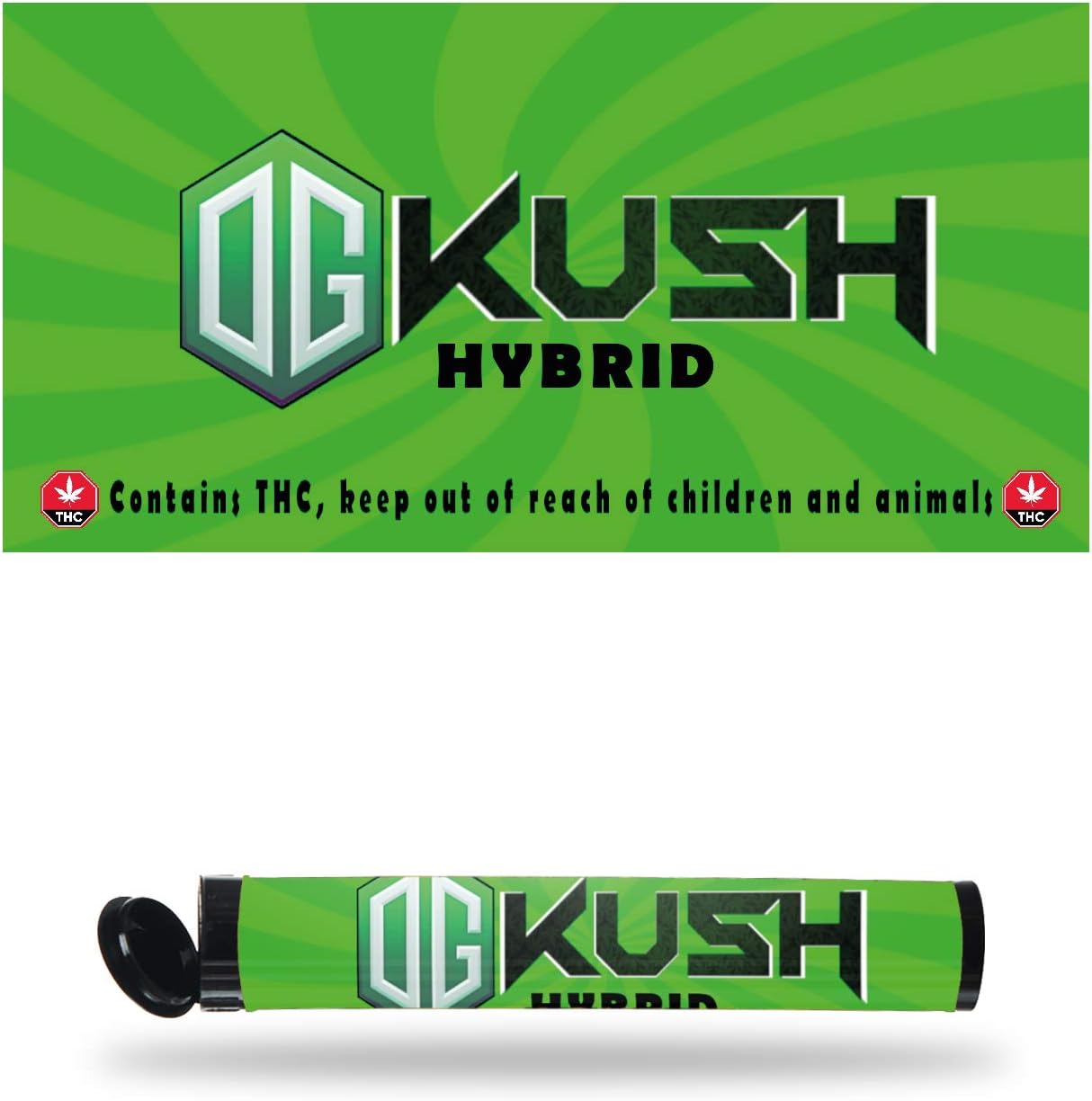 OG Kush Pre-Roll Labels - Cali Labels - Pre-Roll Tube Stickers x30