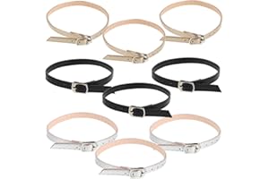 COLLBATH Adjustable Pu Leather Shoe Straps for Women High Heels Non-Slip Detachable Ankle Straps 3 Pairs for Dress Shoes and 