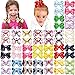 40PCS Baby Girls 3Inch Grosgrain Ribbon Hair Bows Ties Elastic Nylon Hair Bands Ponytail Holder Pigtail Hair Bows Hair Accessories for Girls Toddlers Kids Children in Pairs