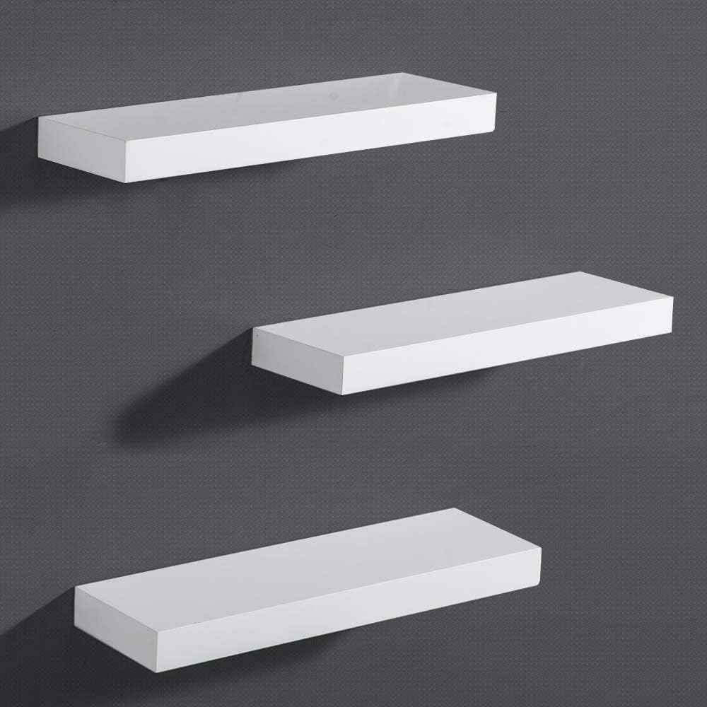 Black Set of 3 ZGZD Floating Shelves Wall Mounted Display Ledge Storage