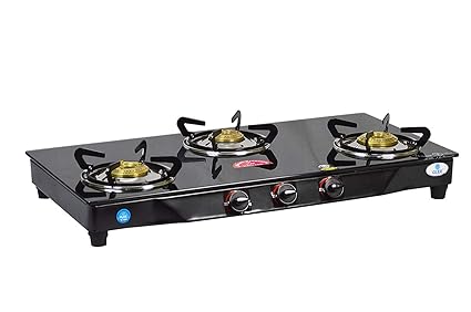 Buy Glee Front Diamond Desgin 3 Burner Glass Cooktop Black With 5