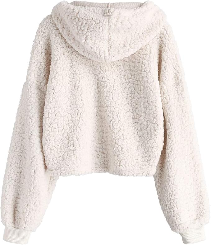 fluffy crop hoodie