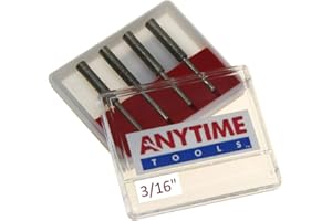 Anytime Tools 3/16" Diamond Chainsaw Sharpener Burr 1/8" Shank, 4 Pack