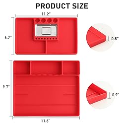 Aocoom 2 pcs Silicone Tool Tray with Magnetic Small
