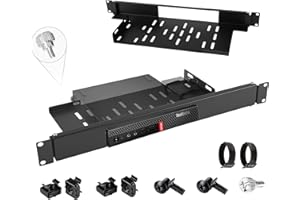 Mini Pc Rack Mount Compatible with Lenovo ThinkCentre 1U Hinged ServerRack Shelf with Hand-Twist Screws High-Strength Steel L