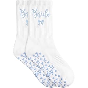 Glitopper Wifey Bride Crew Socks White Cotton Wedding Socks Bride to Be Gifts Bridesmaid Wife Gifts for Newlywed Couple