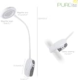 PURElite Clip-on Magnifier Light 3X LED Desk Lamp USB Rechargeable view 5