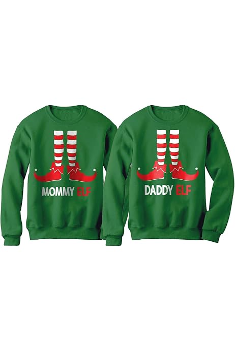 Amazon.com: Tstars Mom u0026 Dad Matching Ugly Christmas Sweatshirts Set Great  Xmas Gift for Parents Women Sweatshirt Red Large/Sweatshirt Green Small :  Clothing, Shoes u0026 Jewelry