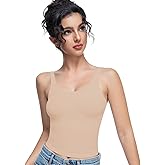 Yuiseaik Women's Tank Tops Square Neck Top Double Lined Sleeveless Slim Fit T-Shirt for Going Out 2025 Fall Style