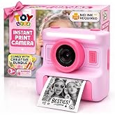 TOY Life Kids Instant Print Camera, 1080P, Ages 3-12, Pink | 2.4 in screen, 3 paper rolls, 32GB card, 16x zoom, Type-C charging