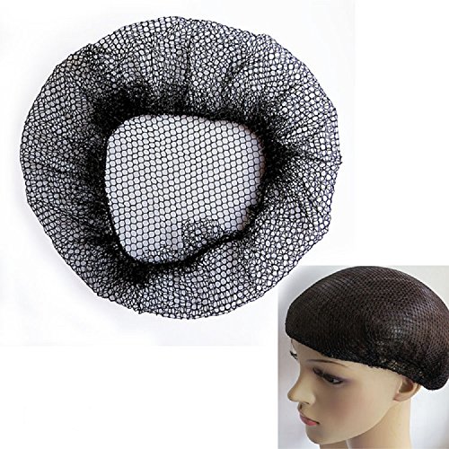 (Pack of 10) 20" Black Heavy Weight Hairnet Latex Free Elastic Edge Mesh 50cm - Thumbnail 4