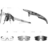 SCVCN Photochromic Cycling Glasses Sports Sunglasses Men Women Clear Bicycle MTB UV400 Protection TR90 Frame Bike