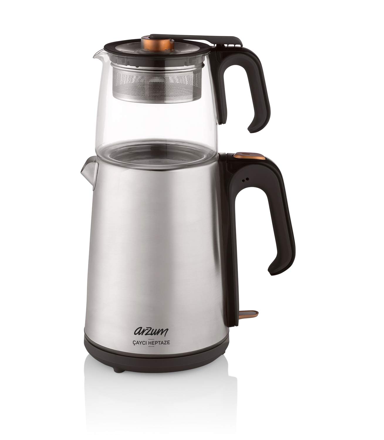 Arzum AR3024 Heptaze Turkish Tea Maker, Machine, Tea Pot, Stainless Steel, 1650 W, 1.8 liters