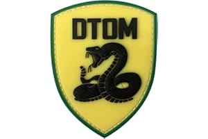 MORTON HOME Don't Tread On Me Tactical Patch (3.4 x 2.7 Inches) DTOM Snake Morale 3D PVC Patch Rubber Military Patch Morale Patch with Hook & Loop Patch (Green)