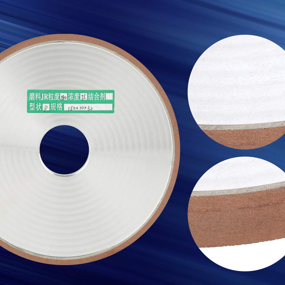 diamanthars slijpschijf, 6in Round Diamond Grinding Wheel Grinder 150 * 32 * 10mm Polishing Disc Cutter Tool Grit 180 for Hard Materials
