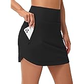 MIVEI Women's High Waisted Swim Skirt - Tummy Control Swim Tankini Bottoms Bathing Suit Skorts with Boxer Liner Zipper Pocket