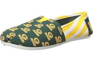 FOCO Women's NFL Team Logo Ladies Fashion Slip On Canvas Shoes