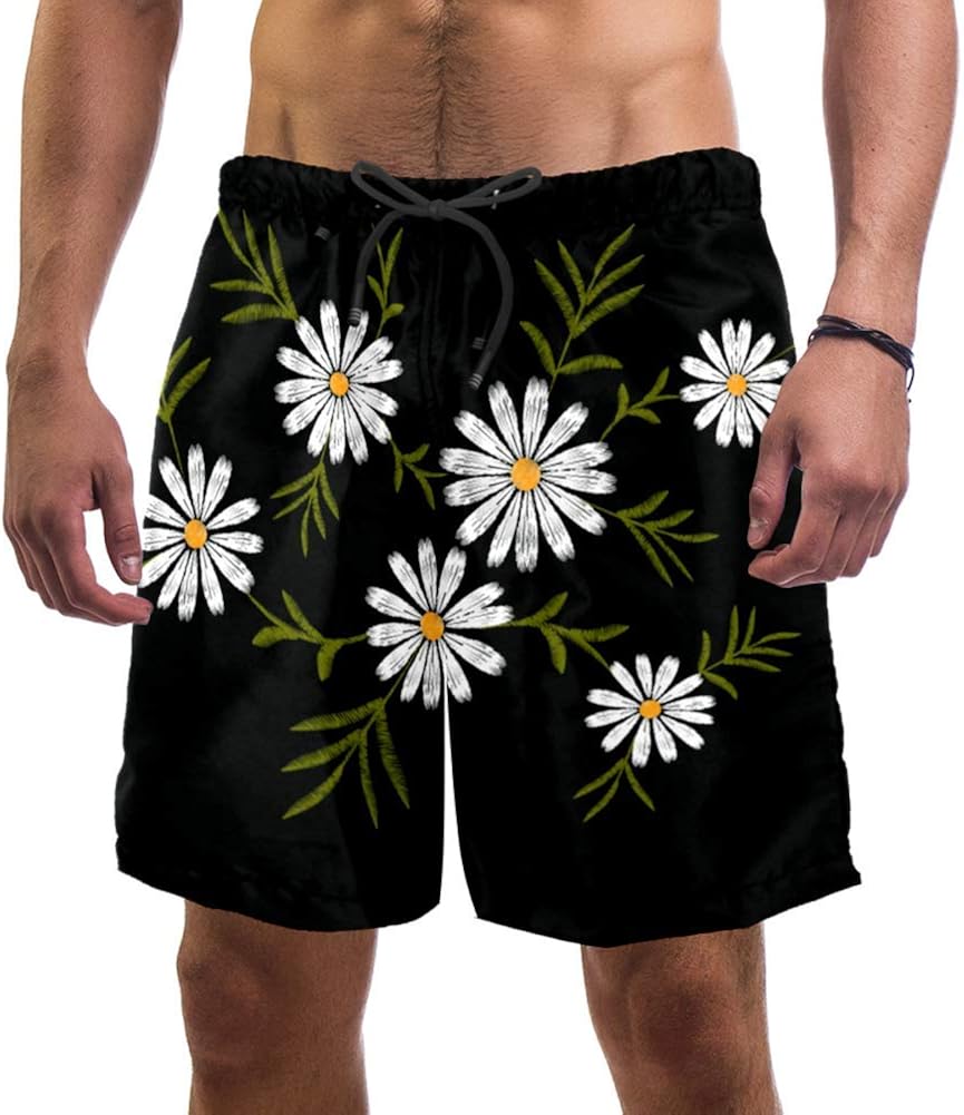 flower swim trunks